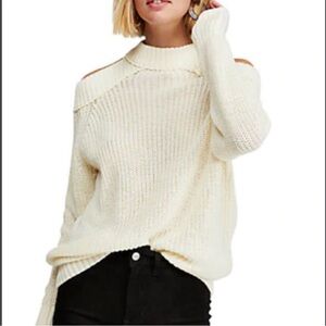 Oversized free people cold shoulder sweater